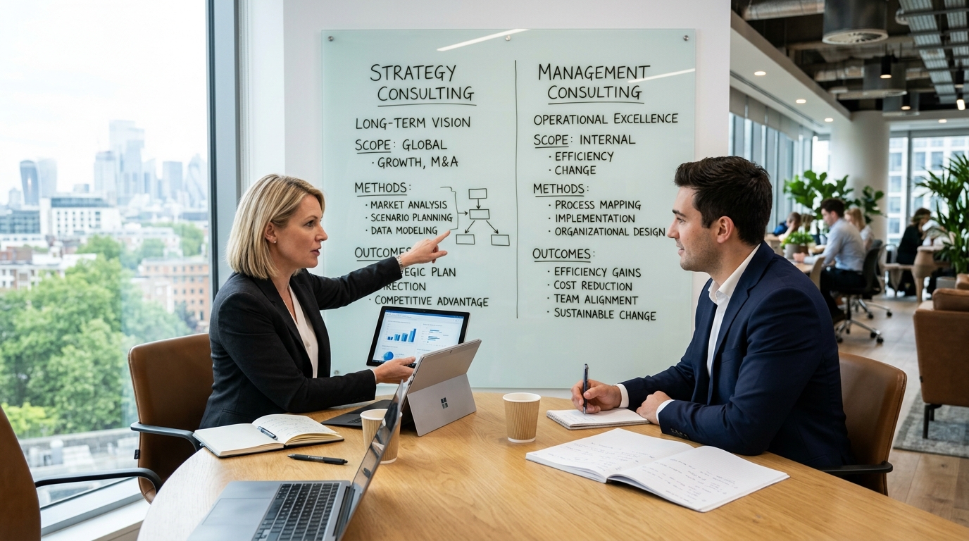 Conseil en stratégie vs conseil en management : quelles différences ?